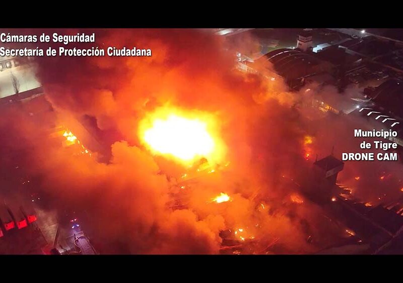 Incendio de gran magnitud en Don Torcuato y rápida asistencia del Sistema de Protección Ciudadana de Tigre