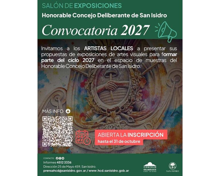 El HCD de San Isidro abrió la convocatoria a artistas locales para el ciclo de exposiciones 2027