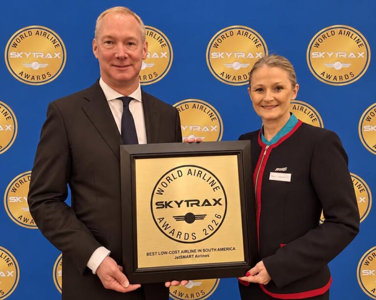 JetSMART suma su cuarto reconocimiento SKYTRAX como la Mejor Aerolínea Low-Cost de Sudamérica