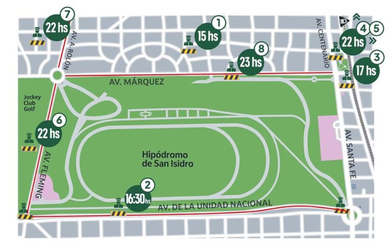Cómo serán los operativos de tránsito por los recitales del 14, 15 y 17 de septiembre en el hipódromo de San Isidro