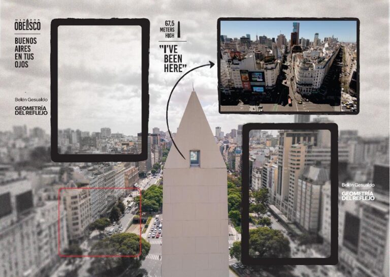 “Geometría del Reflejo” de Belén Gesualdo en el Obelisco de la Ciudad de Buenos Aires