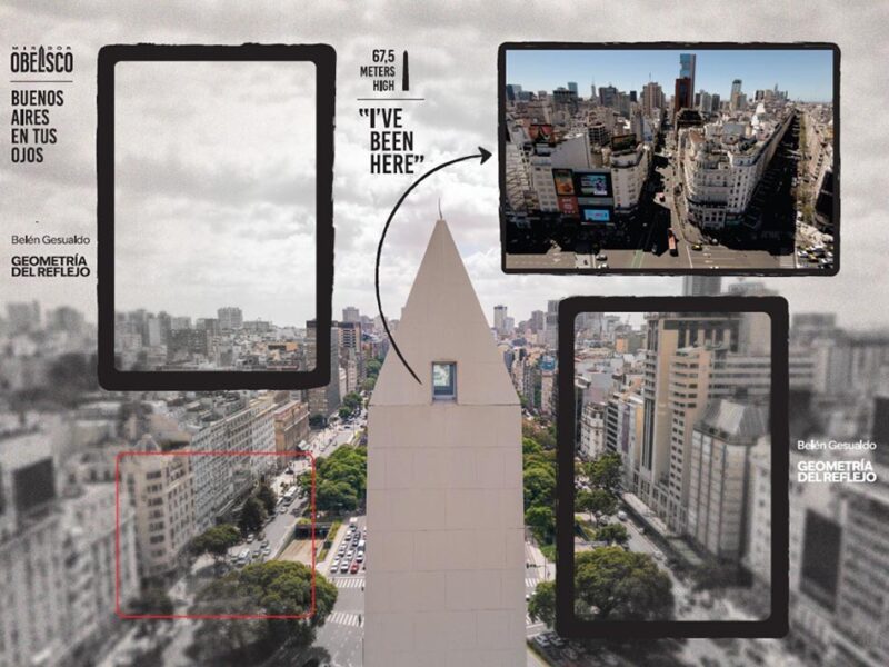 “Geometría del Reflejo” de Belén Gesualdo en el Obelisco de la Ciudad de Buenos Aires