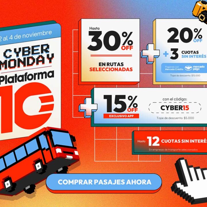 Cyber Monday 2026: cómo combinar descuentos para conseguir pasajes de micro más baratos y en 12 cuotas sin interés