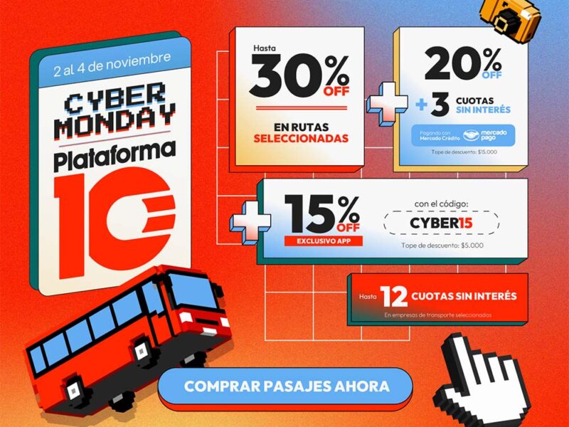 Cyber Monday 2026: cómo combinar descuentos para conseguir pasajes de micro más baratos y en 12 cuotas sin interés