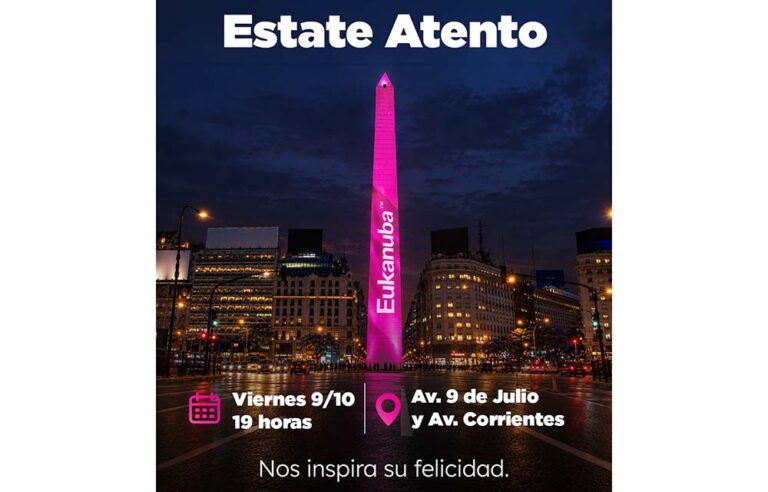 “Campeones de todos los días”: este viernes, Eukanuba tiñe de rosa el Obelisco