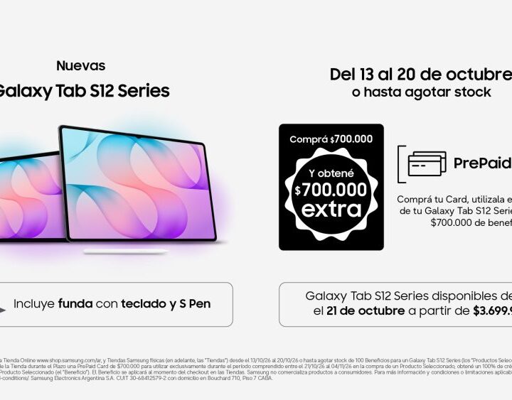 Galaxy Tab S12 Series en Argentina: Cómo funciona la PrePaid Card de Samsung para acceder a un beneficio de $700.000 extra