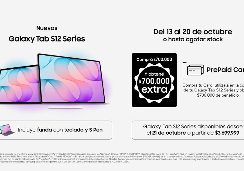 Galaxy Tab S12 Series en Argentina: Cómo funciona la PrePaid Card de Samsung para acceder a un beneficio de $700.000 extra