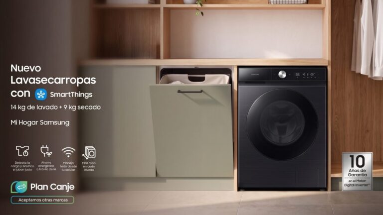 Samsung amplía su línea de lavado en Argentina con su nuevo lavasecarropas inteligente de 14 kg