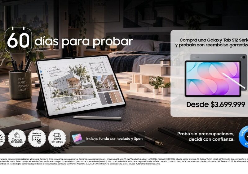 Samsung Argentina amplía el programa “Comprá y Probá” para la nueva Serie Galaxy Tab S12 y el Galaxy Watch Ultra2