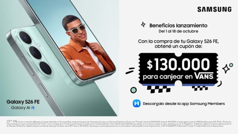 Samsung y Vans se unen para el lanzamiento del Galaxy S26 FE: beneficio exclusivo de $130.000 y experiencia de personalización en tiendas