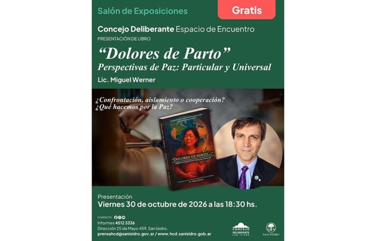 Miguel Werner presentará en San Isidro su libro sobre la paz